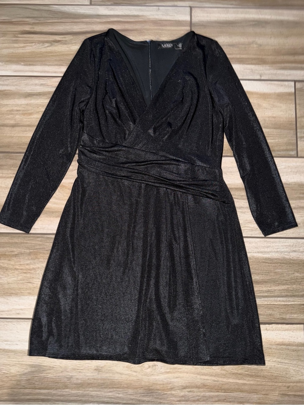 Ralph Lauren Black Long-Sleeve Wrap Dress